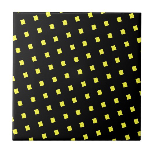 Keramik Tile Gelb Punkt Weiß Schwarz Fliese (Vorderseite)