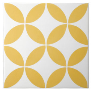 Keramik Tile - Gelb und Weiß Modernes Muster Fliese