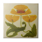 Keramik Tile - Gelbe Blume Leiter Jugendstil Fliese (Vorderseite)
