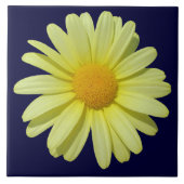 Keramik Tile - Gelbe Daisy am Mitternachtshimmel Fliese (Vorderseite)