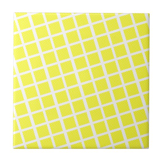 Keramik Tile Gelber Punkt Weiß Fliese (Vorderseite)