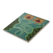Keramik Tile - Gelbes Blumenmuseum Jugendstil Fliese (Seite)