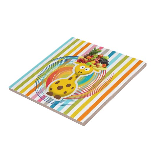 Keramik Tile Giraffe Fruchtfarben Fliese (Seite)