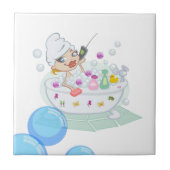 Keramik Tile Girly Fashion Bubble Bath Fliese (Vorderseite)