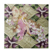 Keramik Tile Gold Fairy Floral Fliese (Vorderseite)