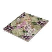 Keramik Tile Gold Fairy Floral Fliese (Seite)