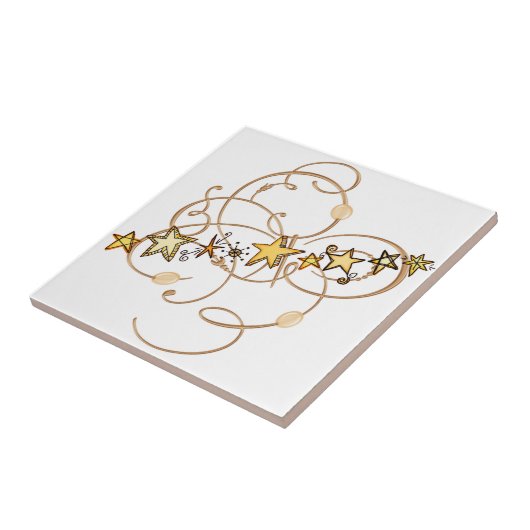 Keramik Tile Gold Stars Fliese (Seite)