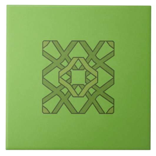Keramik-Tile - Green on Green Block Pattern Fliese (Vorderseite)
