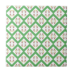 Keramik Tile Green Strip Blume Fliese