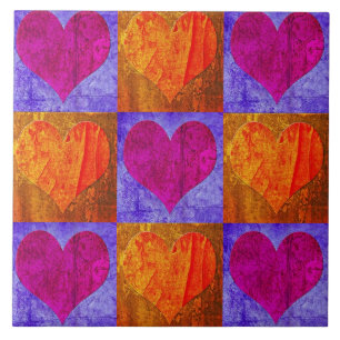 Keramik Tile - Herzmosaik Fliese