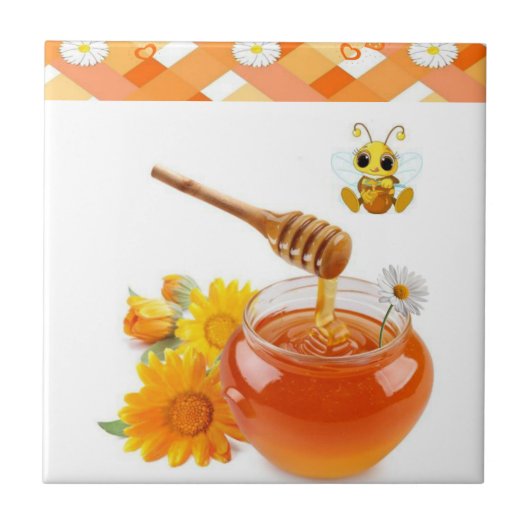 Keramik Tile Honey Bee Fliese (Vorderseite)