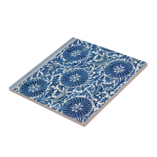 Keramik Tile Hübsche antike chinesische Muster Blu Fliese (Seite)
