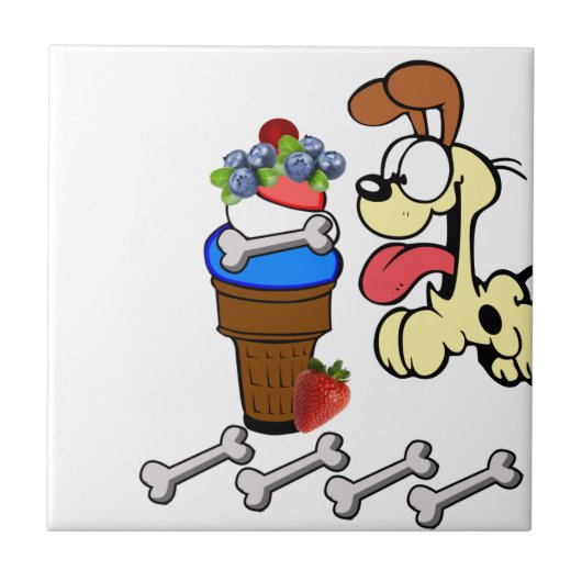 Keramik Tile Hunde Frucht Fliese (Vorderseite)