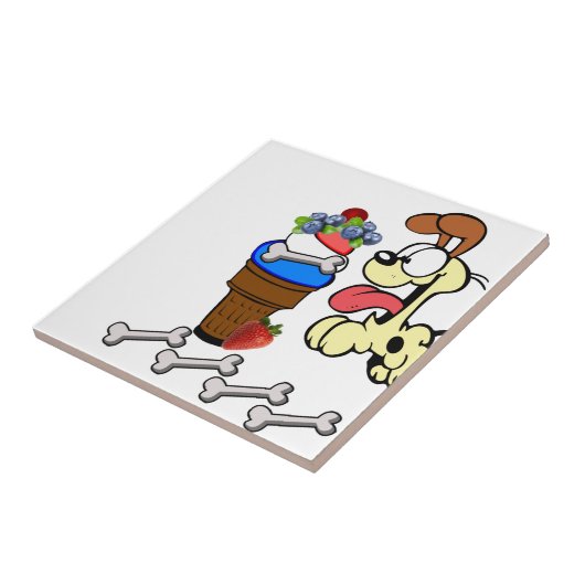 Keramik Tile Hunde Frucht Fliese (Seite)