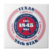 Keramik Tile in Rot, Weiß und Blau Fliese (Vorderseite)