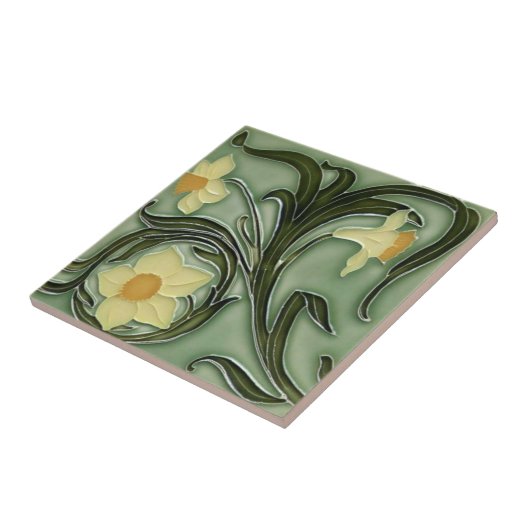 Keramik Tile - Jugendstil - Affodien 2 Fliese (Seite)