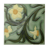 Keramik Tile - Jugendstil - Affodien 3 Fliese (Vorderseite)