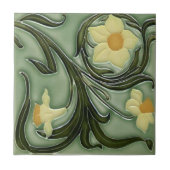 Keramik Tile - Jugendstil - Affodien 4 Fliese (Vorderseite)