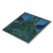 Keramik Tile - Jugendstil Blau & Grün Fliese (Seite)