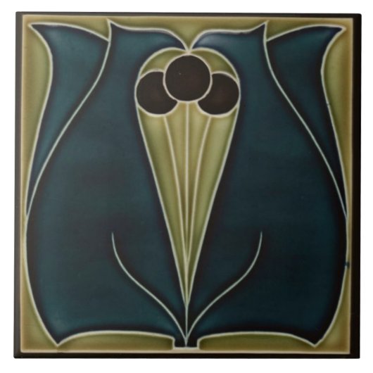 Keramik Tile - Jugendstil - Design Tile Fliese (Vorderseite)