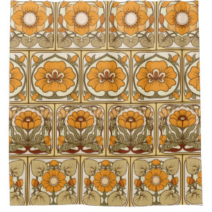 Keramik Tile: Jugendstil. Duschvorhang