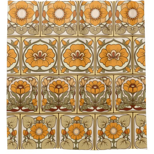 Keramik Tile: Jugendstil. Duschvorhang (Vorderseite)