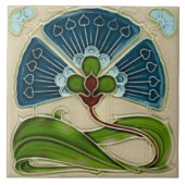 Keramik Tile - Jugendstil Fliese (Vorderseite)