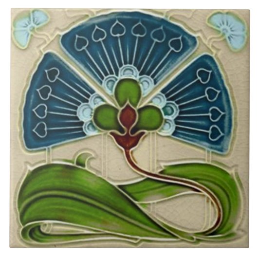 Keramik Tile - Jugendstil Fliese (Vorderseite)