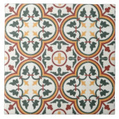 Keramik Tile - Jugendstil-Grüne Tulissen Fliese (Vorderseite)