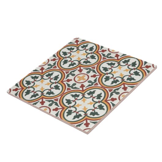 Keramik Tile - Jugendstil-Grüne Tulissen Fliese (Seite)