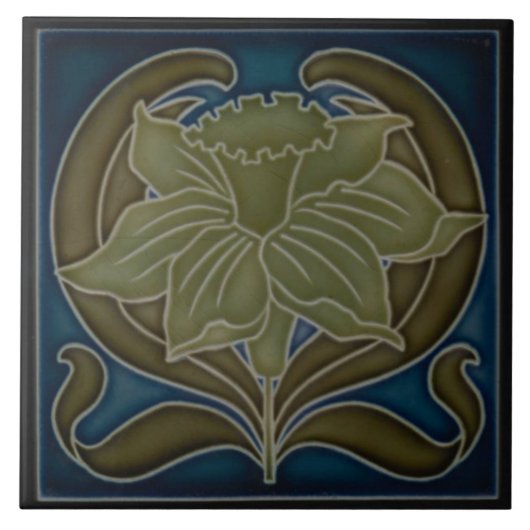 Keramik Tile - Jugendstil-Single Fliese (Vorderseite)