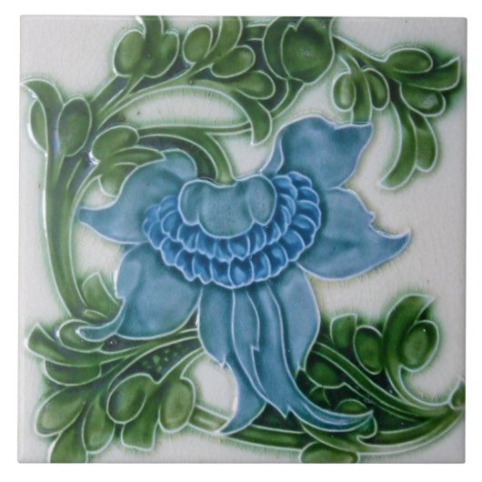 Keramik Tile - Jugendstil Vintage Aussicht Fliese (Vorderseite)