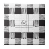Keramik Tile Karierte Liebe Weiß und Schwarz Fliese (Vorderseite)