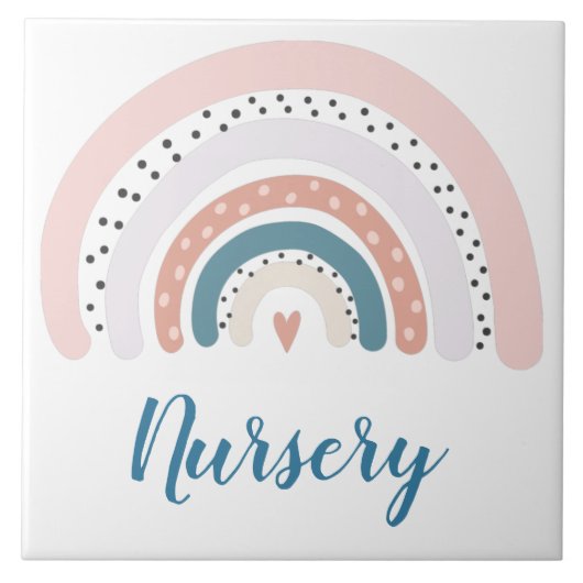 Keramik Tile - Kinderzimmer Moderne Rainbow Polka Fliese (Vorderseite)