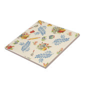 Keramik Tile, kleine - fröhliche KÜCHE BLAU Fliese (Seite)