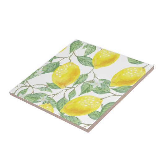 Keramik Tile Lemon Wasserfarbmuster Fliese (Seite)