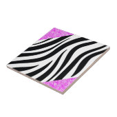 Keramik Tile Leopard Print Black & White Pink Fliese (Seite)