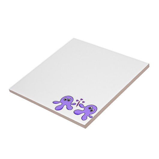 Keramik Tile Lila Oktopus Fliese (Seite)