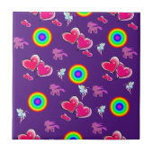 Keramik Tile Lila rosa Herzen Fliese (Vorderseite)
