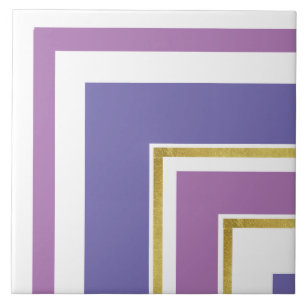 Keramik Tile - Lilac mit Goldener Split Ecke Fliese