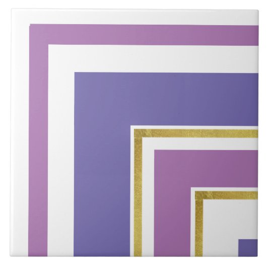Keramik Tile - Lilac mit Goldener Split Ecke Fliese (Vorderseite)