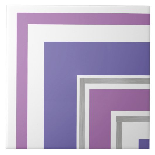 Keramik Tile - Lilac mit Silver Split Corner Fliese (Vorderseite)