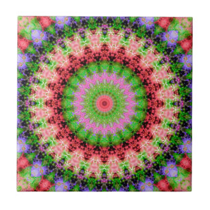 Keramik Tile Mandala Rundmuster Kaleidoskop Fliese