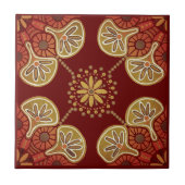 Keramik Tile Medallin ocher auf Wein Fliese (Vorderseite)