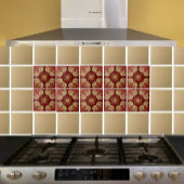 Keramik Tile Medallin ocher auf Wein Fliese