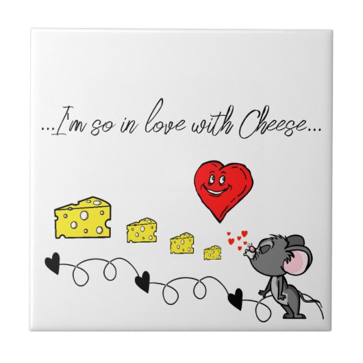 Keramik Tile Mice Käse Pizza Pizzeria Liebe Fliese (Vorderseite)