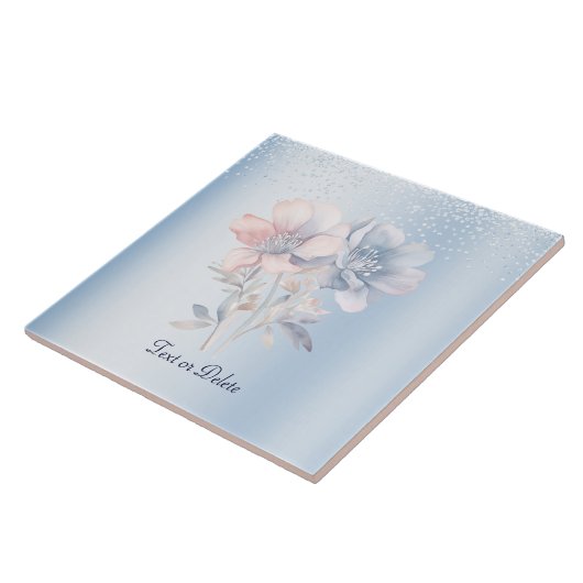 Keramik Tile mit blauer Rosa Blume Fliese (Seite)