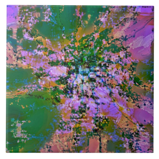 Keramik-Tile mit flüssigen Farben Fliese (Vorderseite)