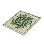 Keramik Tile mit grünen und weißen Blätter Fliese (Seite)