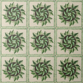 Keramik Tile mit grünen und weißen Blätter Fliese